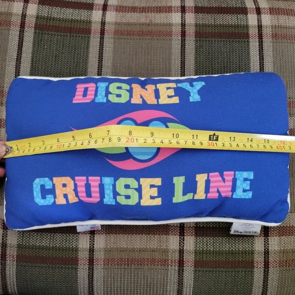 Disney Cruise Line Made In The USA Blue Pillow Festival Throw Pillow Comfort - Picture 5 of 7
